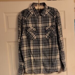 Men's Flag & Anthem Blue Plaid Shirt